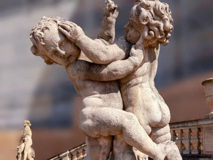 Figures of angels on the palace steps, Ludwigsburg Baroque Palace