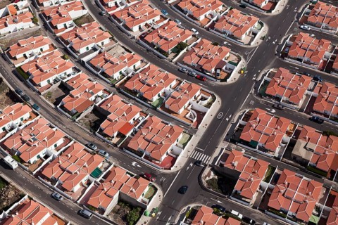 Aerial view of the streets of Abades, Tenerife, Spain, Europe