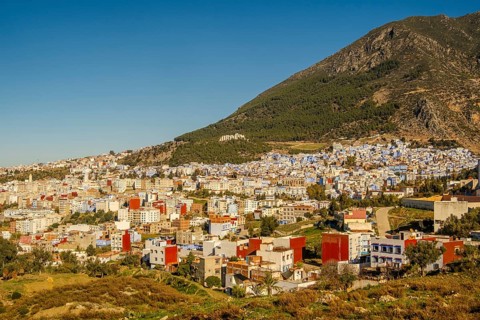 Beautiful City View of Chefchaouen in Morocco