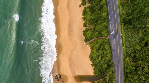 Balneario Camboriu in Santa Catarina. Taquaras Beach and Laranjeiras Beach in Balneario Camboriu.