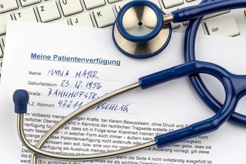 A living will in German. Instructions for the doctor or hospital in the event of a terminal illness