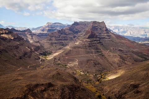 Mountain landscape on Gran Canaria island Spain, between Maspalomas and San Bartolomé de Tirajana