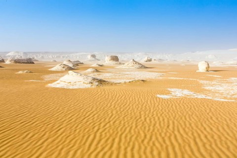 White Desert at Farafra in the Sahara of Egypt. Africa
