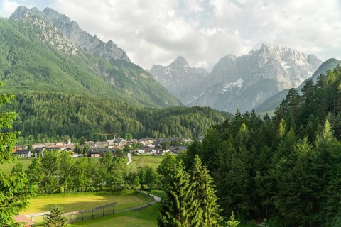 Mountain landscape next to Kranjska Gora in Slovenia