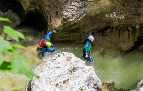 Kaiserklamm gorge, canyoning, Brandenberg, Tyrol, Austria, Europe