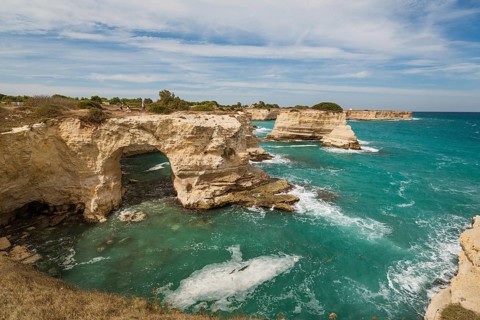 Cliffs in Torre Sant'Andrea, Italy, Europe