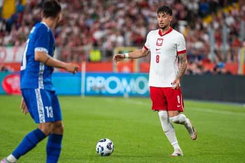 CHORZOW, POLAND - JUNE 6, 2025: Friendly match Poland - Moldova. In action Jakub Moder