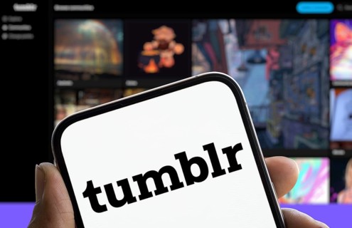tumblr logo is displayed on smartphone. Tumblr is a microblogging and social networking website