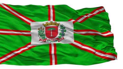 Curitiba City Flag, Country Brasil, Isolated On White Background