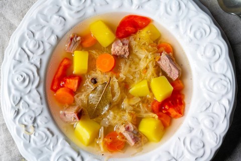 Kapusniak delicious Polish sauerkraut soup