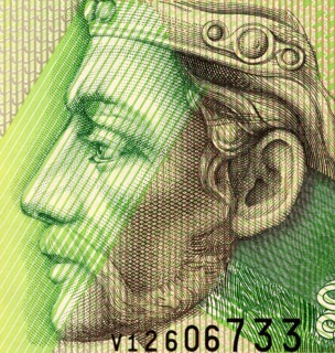 Pribina (800-861) on 20 Korun 2006 Banknote from Slovakia. Slavic Prince