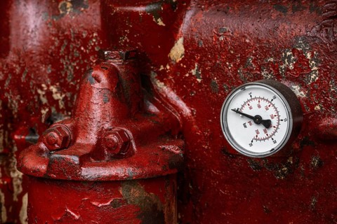 Detail of an old historic tractor old-timer motor
