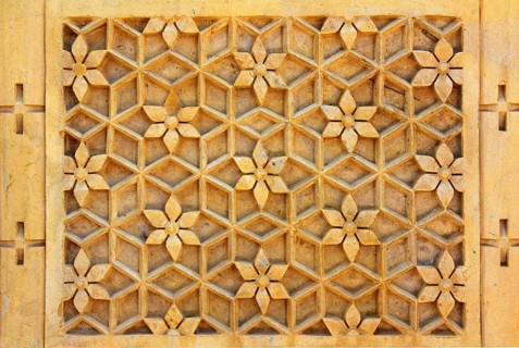 India ornate decoration background sandstone