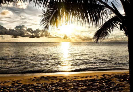 Sand beach at sunset in Phu Quoc close to Duong Dong, South China Sea, Vietnam, Asia