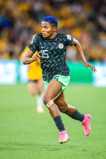 BRISBANE, AUSTRALIA, JULY 27: Rasheedat AJIBADE of Nigeria as Australia plays Nigeria at the FIFA