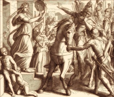 Jephthah's Daughter, Old Testament, by Julius Schnorr von Carolsfeld, 1860