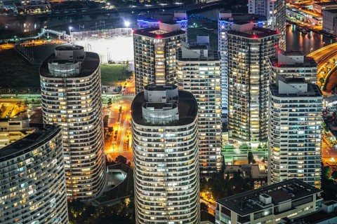 Night view seen from the Yokohama Landmark Tower. Shooting Location: Yokohama-city kanagawa