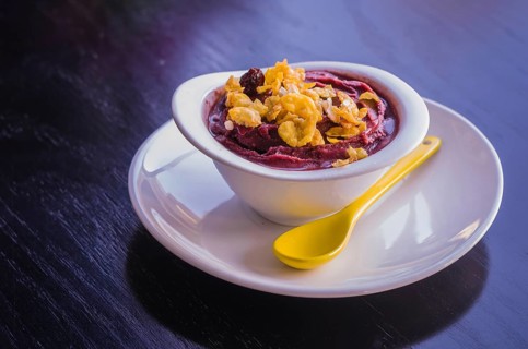Acai bowl with granola. Typical Brazilian food