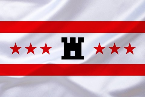 The flag of Drenthe, Netherlands, Studio