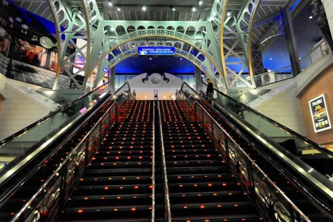 Las Vegas, Nevada, USA, North America, Staircase with elaborate, modern lighting system, Las Vegas