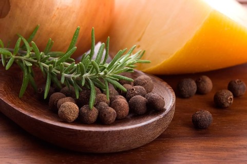 Allspice with fresh rosemary, cheese and onion, lodz, poland