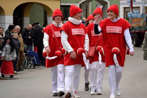 Public carnival parade through the streets
