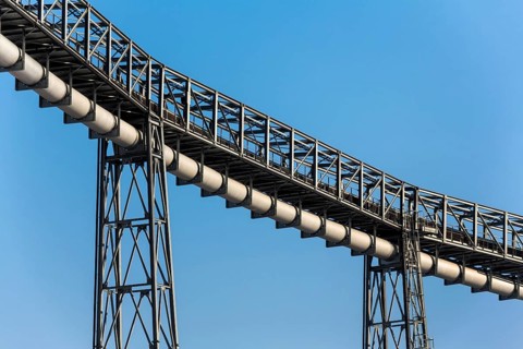 Pipeline for industrial purposes, symbolic photo for transport, industrial construction, security