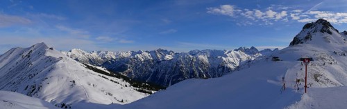 Panoramic view of the Allgäu Alps, from the Fellhorn to the Kanzelwand