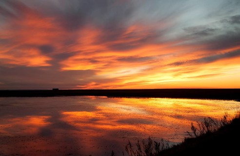 Sunset Rural Saskatchewan near Moose Jaw farmland