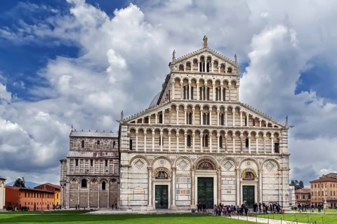 Medieval cathedral of the Archdiocese of Pisa, entitled to Santa Maria Assunta, Italy, Europe