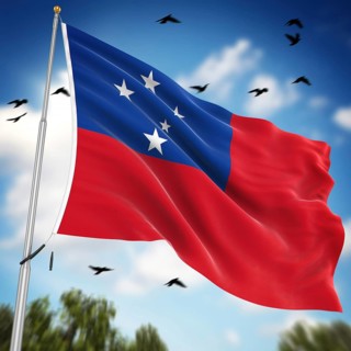 Flag of Samoa, This is a computer generated and 3d rendered image