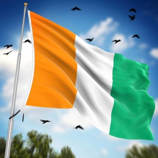 Flag of Ivory Coast, This is a computer generated and 3d rendered image