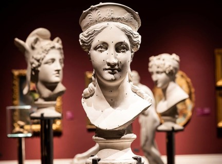 Bassano del Grappa, Italy, January 2023: antique sculpture by Antonio Canova, museum collection,