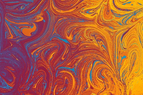 Beautiful abstract art of Ebru marbling painting techniques on water