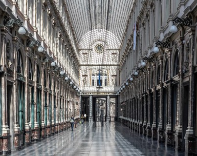 Brussels Old Town, Brussels Capital Region, Belgium, 04 09 2020 Lockdown in the Royal galleries of