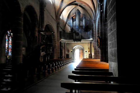 Eglise Ste-Croix, Church of the Holy Cross, Kaysersberg, Alsace Wine Route, Alsace, Département