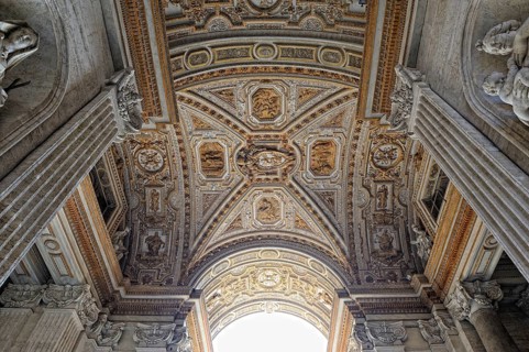 Roof of St Peter's Basilica, church. Vatican Museum