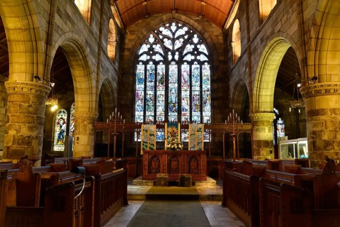 Interior view of St Salvator's Chapel at the University of St Andrews, St Andrews, Fife Region,
