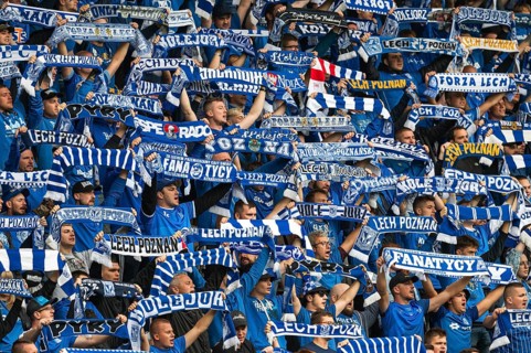 LUBIN, POLAND - AUGUST 6, 2023: Football match Polish PKO Ekstraklasa between KGHM Zaglebie Lubin