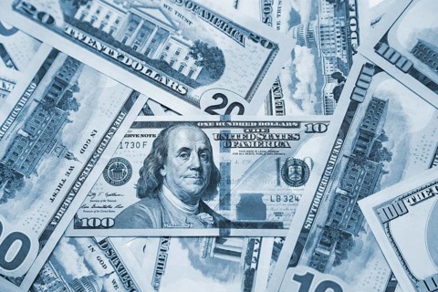 Money background with closeup of American Dollars