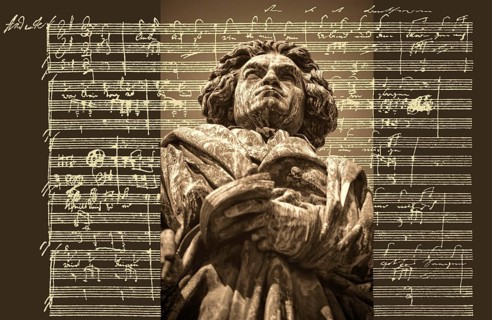 Hand-written musical notation by Ludwig van Beethoven, love song, Zärtliche Liebe, 1795, Beethoven