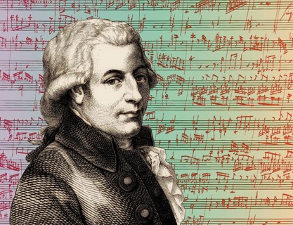 Wolfgang Amadeus Mozart, 1756 – 1791, composer of classical music, First Viennese School, notesheet