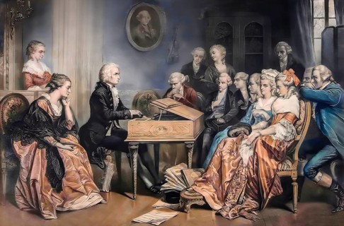 Mozart at the harpsichord, Wolfgang Amadeus Mozart, 1756 – 1791, composer of classical music, First