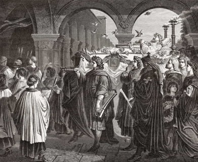 Burial of Walther von der Vogelweide, c. 1170 – c. 1230, a Middle High German Minnesänger
