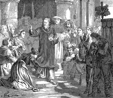 Pope Gregory VI leaving Avignon, Pope from 1 May 1045 until his abdication at the Council of Sutri