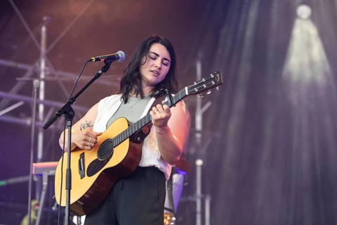 Swiss singer and songwriter Linda Elys live at the Lucerne Live festival in Lucerne, Switzerland,