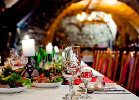Restourant's table prepared for celebrating event