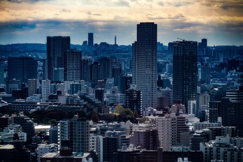 Tokyo skyline seen from the Tokyo Tower Observatory. Shooting Location: Tokyo metropolitan area