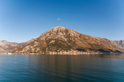 View of the town of Perast, Bay of Kotor, Montenegro, Europe