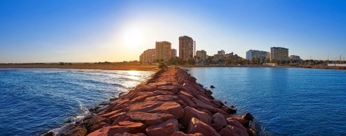 Pobla Puebla de Farnals beach and Massamagrell in Valencia of Spain
